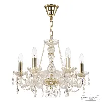 Люстра подвесная 116/6/165 G Bohemia Ivele Crystal без плафона на 6 ламп, основание прозрачное золотое в стиле классический sp Люстра подвесная 116/6/165 G Bohemia Ivele Crystal без плафона на 6 ламп, основание прозрачное золотое в стиле классический sp